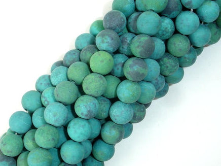 Matte Chrysocolla, 8mm, Round Beads-RainbowBeads