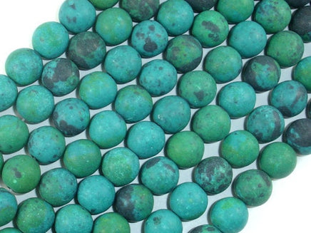 Matte Chrysocolla, 10mm Round Beads-RainbowBeads