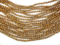 Gold Coral Beads, 6mm Round Beads-RainbowBeads