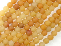 Matte Yellow Aventurine Beads, 6mm, Round Beads-RainbowBeads