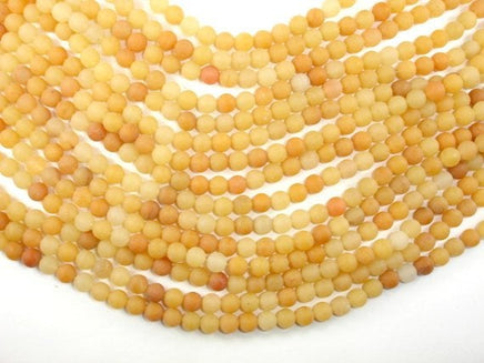 Matte Yellow Aventurine Beads, 6mm, Round Beads-RainbowBeads