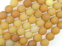 Matte Yellow Aventurine Beads, 10mm, Round Beads-RainbowBeads