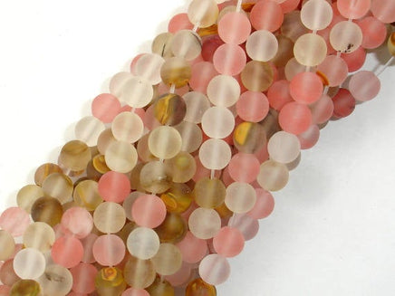 Matte Fire Cherry Quartz Beads, 6mm Round Beads-RainbowBeads