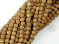 Matte Wood Jasper Beads, 4mm, Round Beads-RainbowBeads