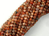 Agate Beads, Orange, 4mm(4.3mm) Round Beads-RainbowBeads
