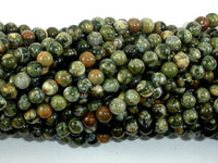 Rhyolite Beads, 4mm (4.6mm) Round Beads-RainbowBeads