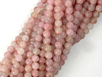 Rhodonite Beads, Light Pink, 4mm, Round Beads-RainbowBeads