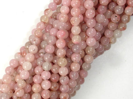 Rhodonite Beads, Light Pink, 4mm, Round Beads-RainbowBeads