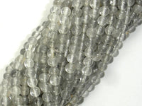 Gray Quartz Beads, 4mm Round Beads-RainbowBeads