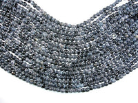 Black Crackle Agate, 6mm Faceted Round Beads, 13 Inch-RainbowBeads