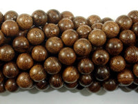 Gold Phoebe Ebony Beads, Gold Wire Sandalwood, 8mm Round Beads-RainbowBeads