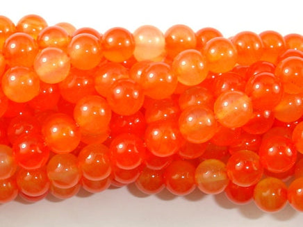 Agate Beads-Orange, 8mm(8.3mm) Round-RainbowBeads