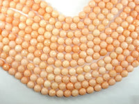 Jade Beads, Peach, 10mm, Faceted Round-RainbowBeads