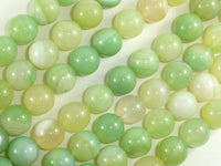 Banded Agate Beads, Light Green, 10mm(10.4mm)-RainbowBeads