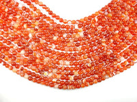 Banded Agate Beads, Red & Orange, 6 mm Round-RainbowBeads
