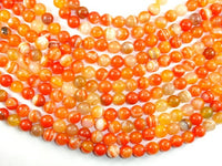 Banded Agate Beads, Orange, 10mm(10.5mm) Round-RainbowBeads