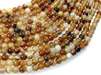 Banded Agate Beads, Brown, 6mm(6.3mm) Round-RainbowBeads