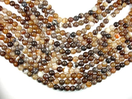 Banded Agate Beads, Brown, 8mm(8.4mm) Round-RainbowBeads
