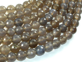 Gray Agate Beads, 10mm Faceted Round Beads-RainbowBeads