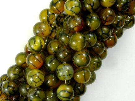 Dragon Vein Agate Beads, 10mm, Round Beads-RainbowBeads