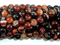 Banded Agate Beads, Sardonyx Agate Beads, 8mm(8.2mm) Round-RainbowBeads