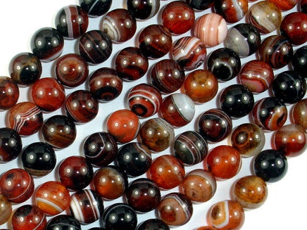Banded Agate Beads, Sardonyx Agate Beads, 8mm(8.2mm) Round-RainbowBeads
