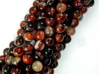 Banded Agate Beads, Sardonyx Agate Beads, 8mm(8.2mm) Round-RainbowBeads
