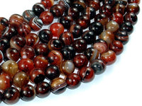 Banded Agate Beads, Sardonyx Agate Beads, 10mm(10.2mm) Round-RainbowBeads