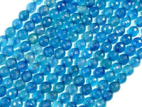 Blue Agate Beads, 6mm Faceted Round Beads-RainbowBeads