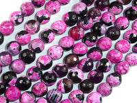 Agate Beads, Pink & Black, 8mm Faceted-RainbowBeads