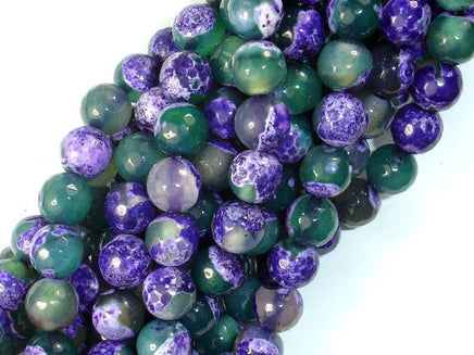 Agate Beads, Purple & Green, 8mm Faceted-RainbowBeads