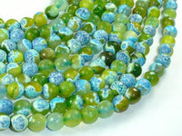 Agate Beads, Blue & Green, 8mm(8.4mm) Faceted-RainbowBeads