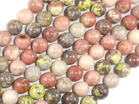 Spicy Jasper Beads, Plum Blossom Jasper, 10mm Round-RainbowBeads