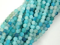 Frosted Matte Agate - Light Blue, 4mm Round Beads-RainbowBeads