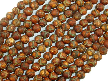 Crackle Tibetan Agate, 6mm Round Beads-RainbowBeads