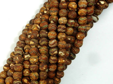 Crackle Tibetan Agate, 6mm Round Beads-RainbowBeads