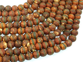 Crackle Tibetan Agate, 8mm Round Beads-RainbowBeads