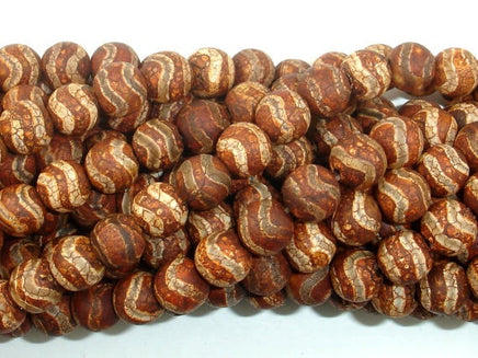 Crackle Tibetan Agate, 8mm Round Beads, 14.5 Inch, Full strand-RainbowBeads
