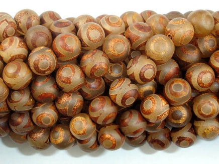 Tibetan Agate, 8mm (8.3mm) Round Beads-RainbowBeads