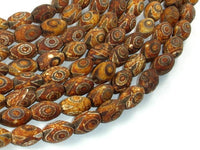 Tibetan Agate, 8x12mm Rice Beads-RainbowBeads