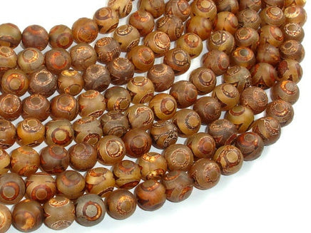 Tibetan Agate, 10mm Round Beads-RainbowBeads