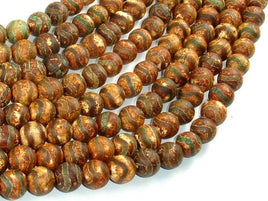 Crackle Tibetan Agate, 10mm Round Beads-RainbowBeads