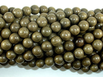 Green Silkwood Beads, 8mm Round Beads-RainbowBeads