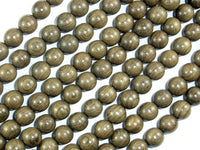 Green Silkwood Beads, 8mm Round Beads-RainbowBeads