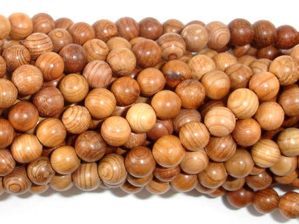 Taxus Chinensis Wood Beads, 6mm Round Beads-RainbowBeads