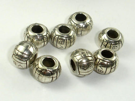 Metal Spacer-Drum, Metal Beads, Large Hole Spacer, Zinc Alloy 10pcs-RainbowBeads