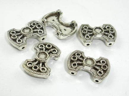 2 Hole Spacer, Zinc Alloy, Antique Silver Tone, 13x20mm 10pcs-RainbowBeads