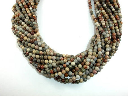 Polychrome Jasper, 4mm Round Bead-RainbowBeads