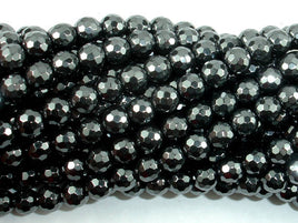 Hematite, 6mm Faceted Round Beads-RainbowBeads