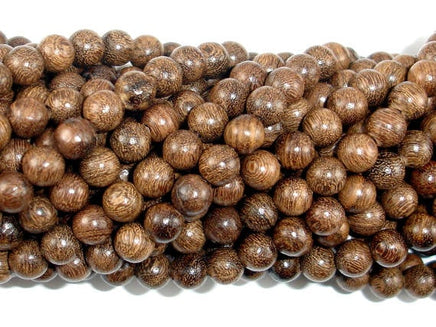 Gold Phoebe Ebony Beads, Gold Wire Sandalwood, 6mm Round Beads-RainbowBeads